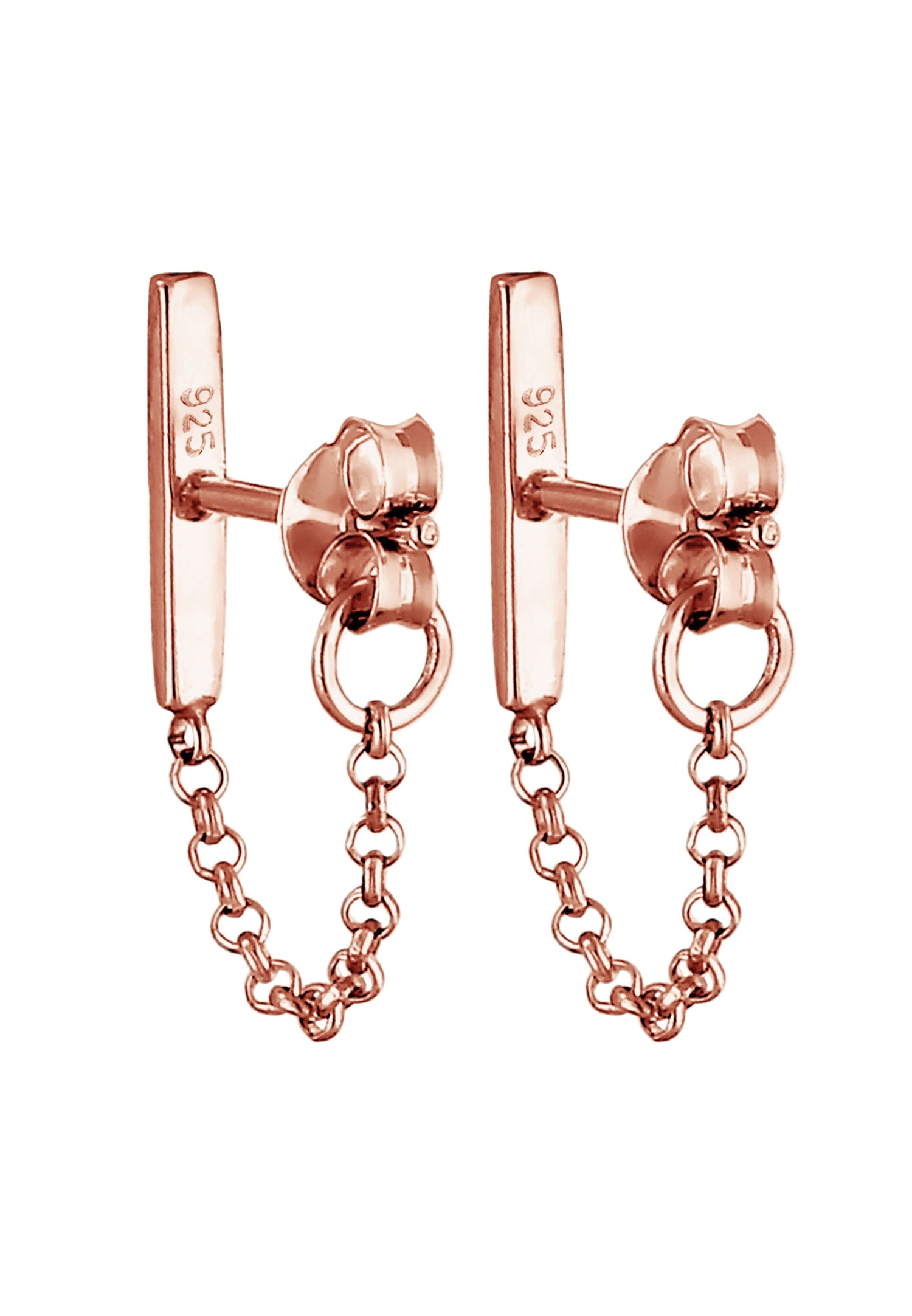 Elli Femmes Clous d'oreilles Chaîne Bâton Géo Basique Tendance en Argent Sterling 925