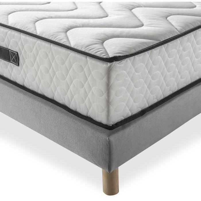Colchón y base de cama de 140x190 cm - Espuma - 25 cm - DEKO DREAM HOTEL Seasons