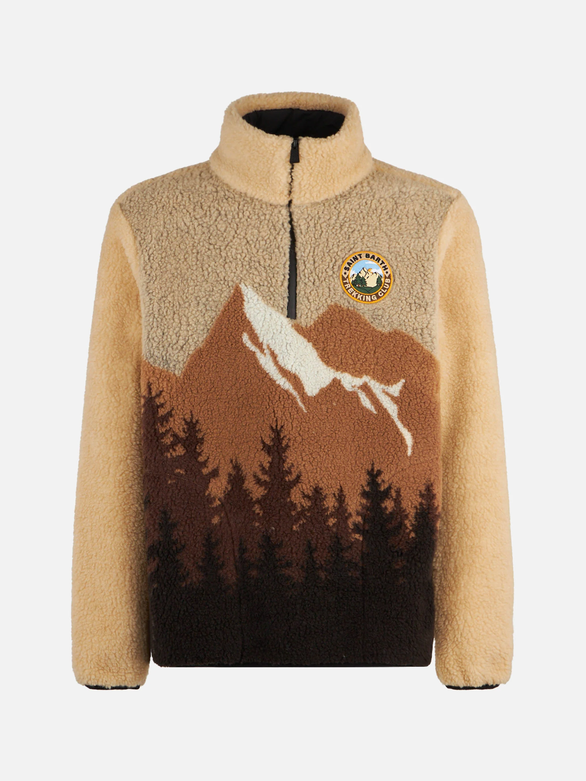 Sherpa-Jacke für Herren mit Saint-Barth-Reißverschluss und Aufnäher