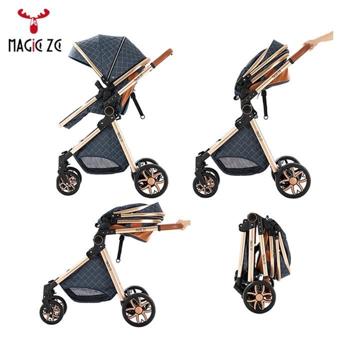 MagicZC 3-in-1 Stroller, Adjustable Backrest, Baby, Newborn, 0-3 Years, Foldable, Mom Bag, White