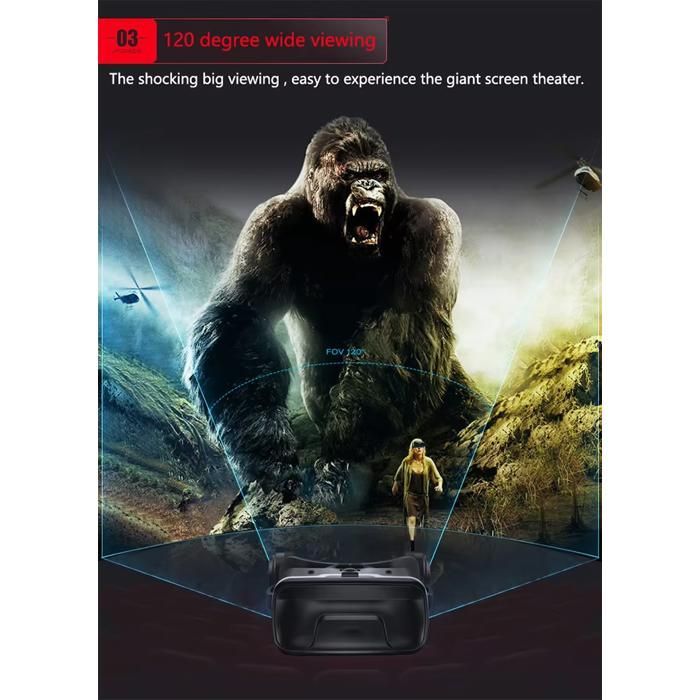 Casque de réalité virtuelle - RNCYN - Lentilles 3D - Compatible smartphones - Polarisé - Accessoire de jeu mobile