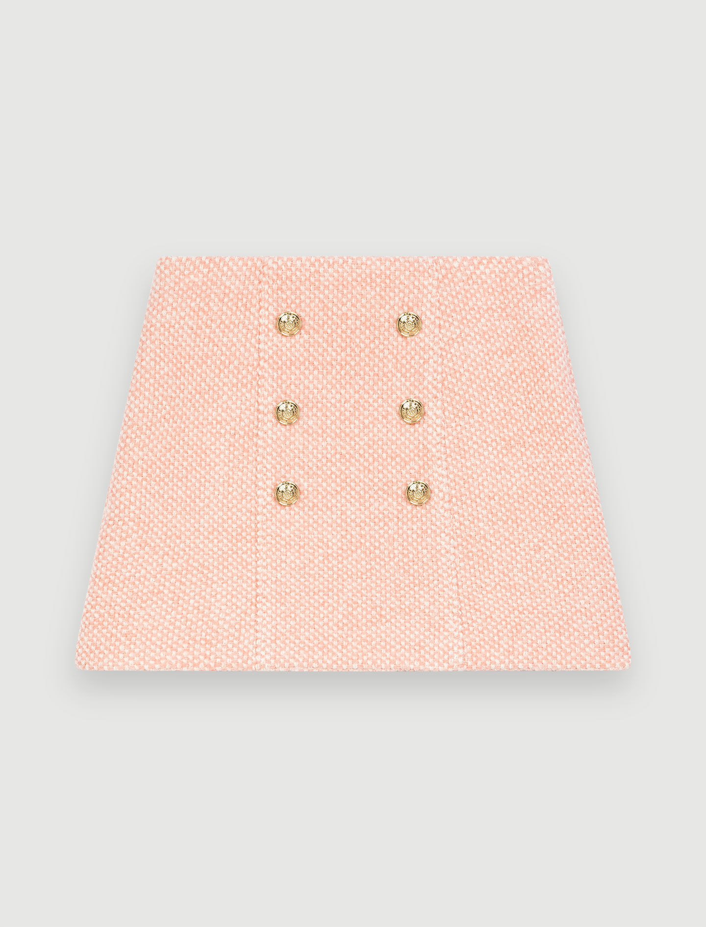 Roze en ecru gemêleerde tweed rok - Roze