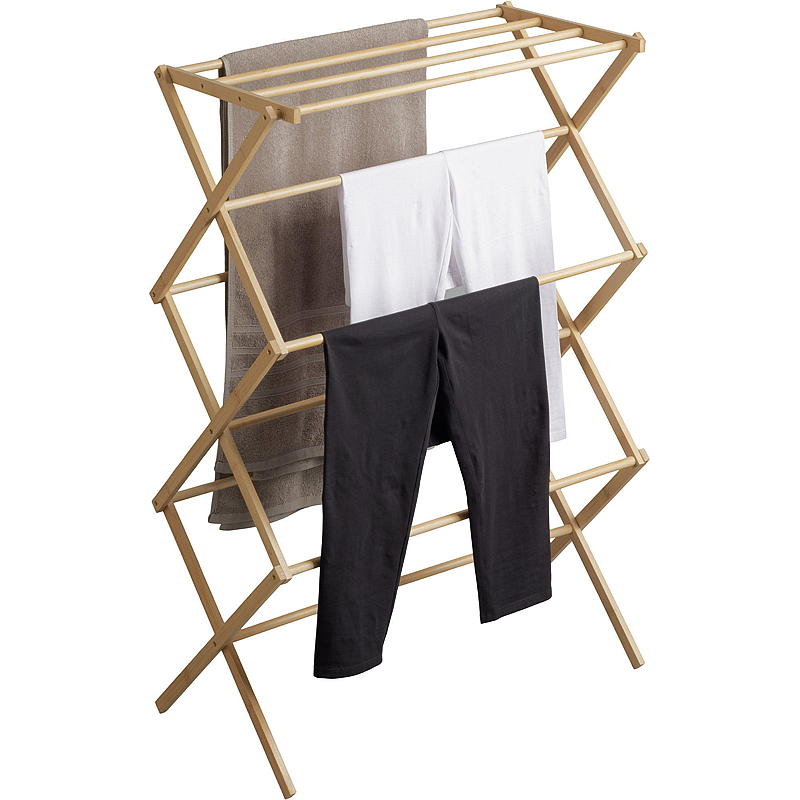 Étendoir à vêtements pliable en bambou Effect