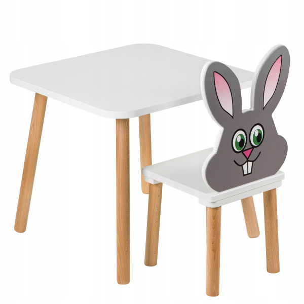 Zestaw Stolik i krzesełko dla dzieci Królik  50 cm