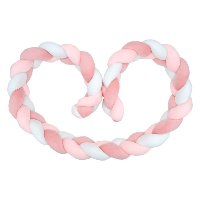 BABYCALIN Dekoratives Zopfkissen aus Samt (200 cm, Rosa)