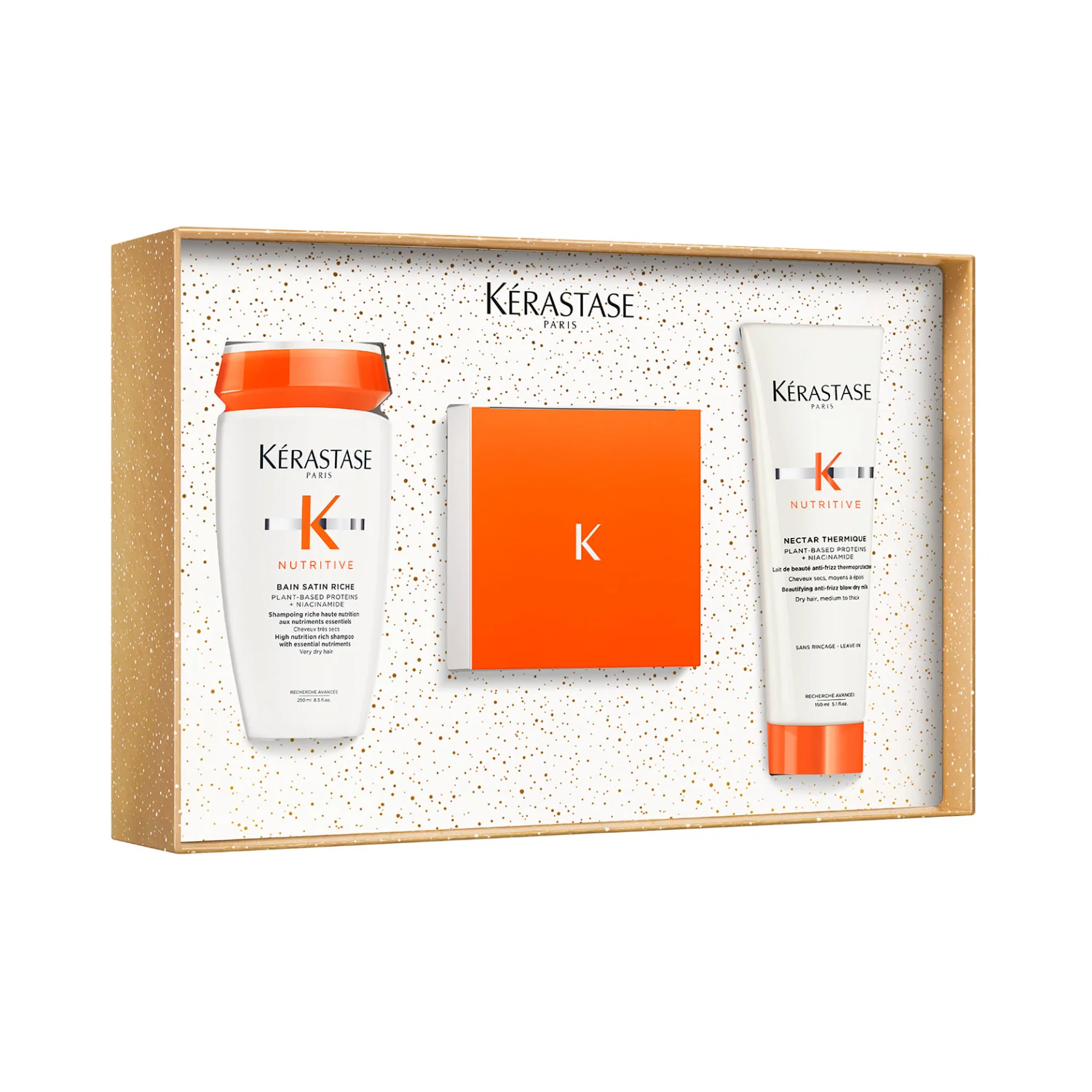 Nutritive Cofanetto Nutritive Holidays 2025 - Cofanetti per Capelli, Shampoo Nutriente, Maschera Idratante Capelli, Spray Termo Protettivo