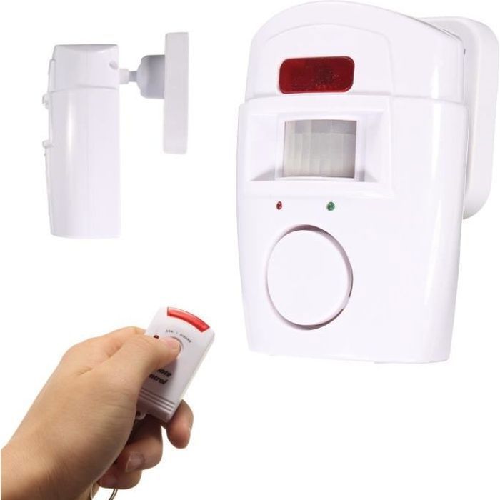Alarma infrarroja inalámbrica TEMPSA con sirena exterior - Alcance del detector: 8 m - Nivel de sonido máximo: 105 dB