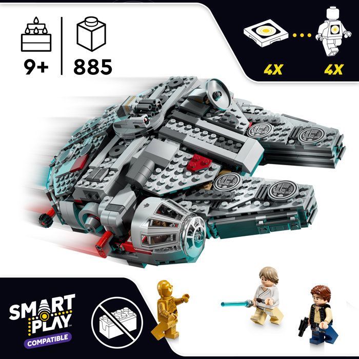 LEGO Star Wars SMART Play: Millennium Falcon - Conjunto de Construção - Conjunto Compatível 75426