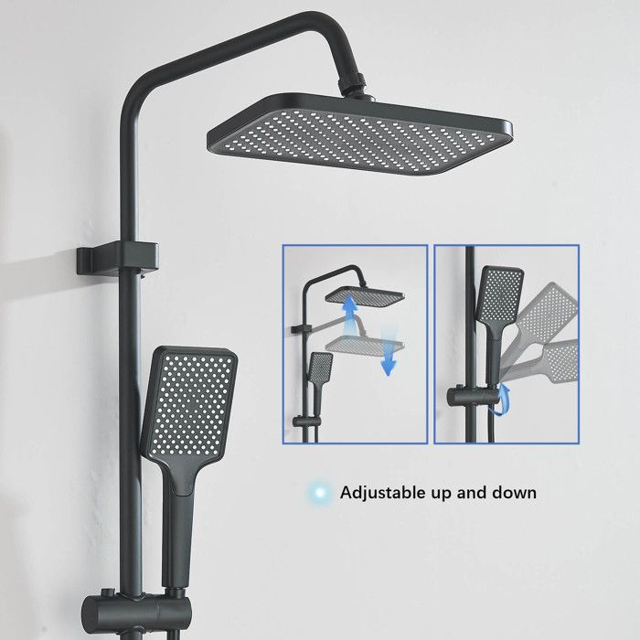 Coluna de chuveiro, sistema de chuveiro com termostato digital LED, chuveiro tipo chuva.