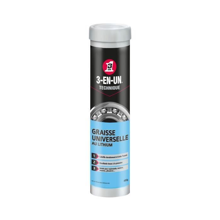 Grasa de litio universal 3 en 1 de uso técnico en cartucho - 400 g