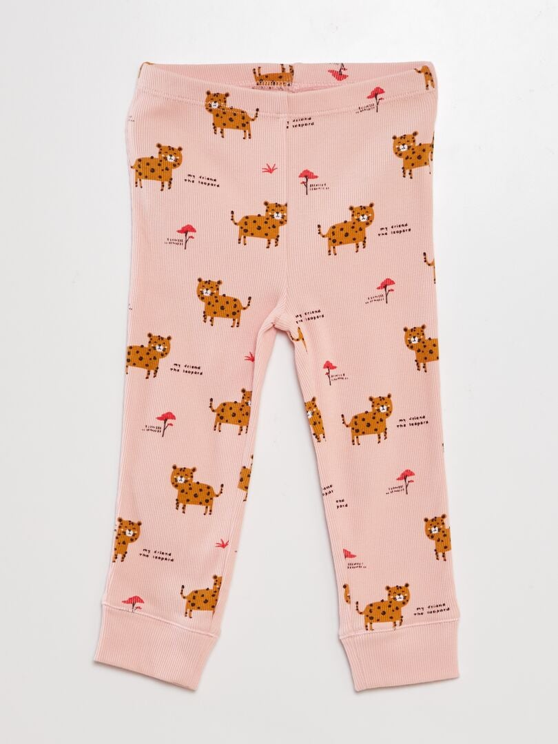 Conjunto de pijama de canalé - 2 piezas - ROSA