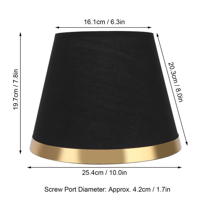 Vvikizy E27 Lampshade, Fabric Lampshade, Modern European Style Lampshade for E27 Table Lamp, Floor Lamp, Decorative Lamp, Sold PX125, Black