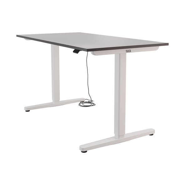 Electrically height-adjustable desk Desk Basic, silver-white