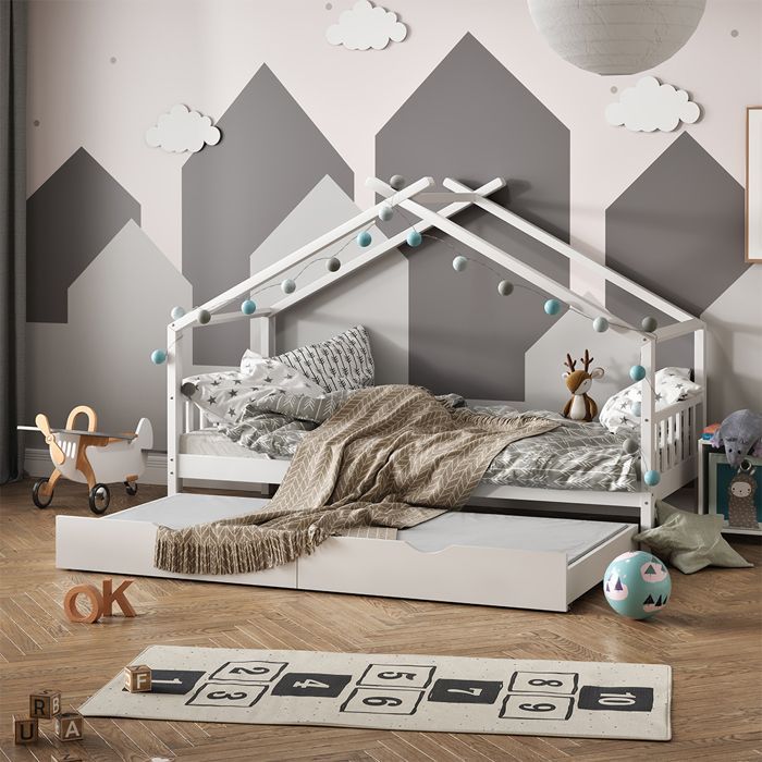 Colchón infantil de 90x190 cm, firmeza H2, color blanco, Vitalispa 43707