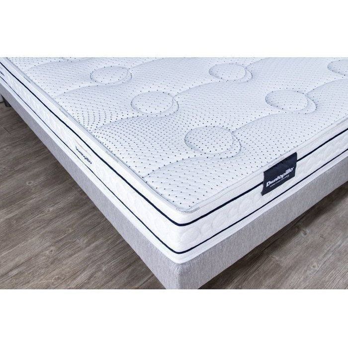 Set materasso e base letto 160x200 (2x80) di DUNLOPILLO, altezza 21 cm - Lattice - 7 zone - Supporto bilanciato - Prodotto in Francia
