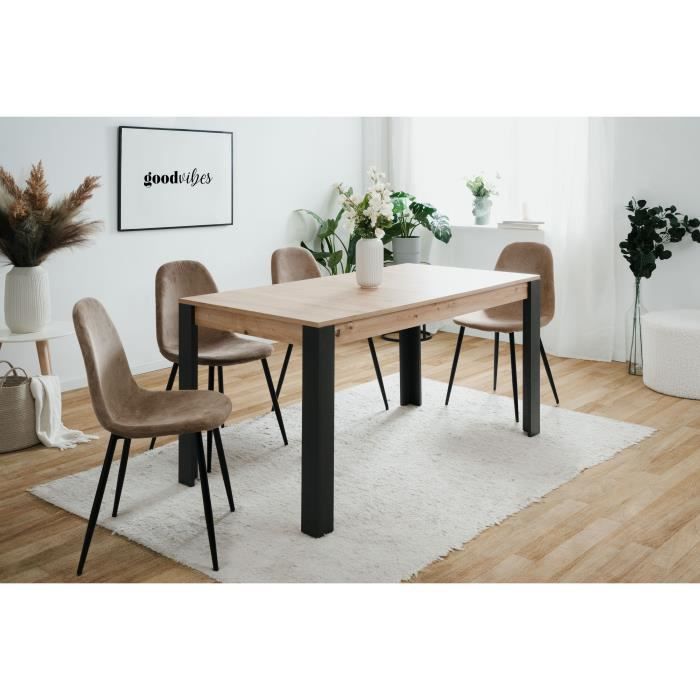 Table à manger extensible - 150-200 x 75 x 80 cm - chêne noir - TOLOSA