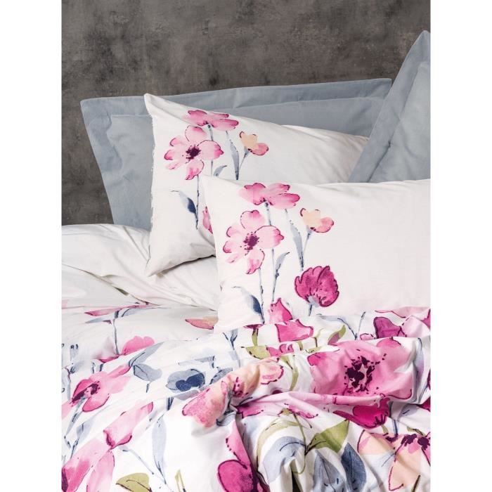 Bettwäsche-Set – 1 Bettbezug 220 x 240 cm + 2 Kissenbezüge 60 x 60 cm – 100 % verstärkte Baumwolle – Grau
