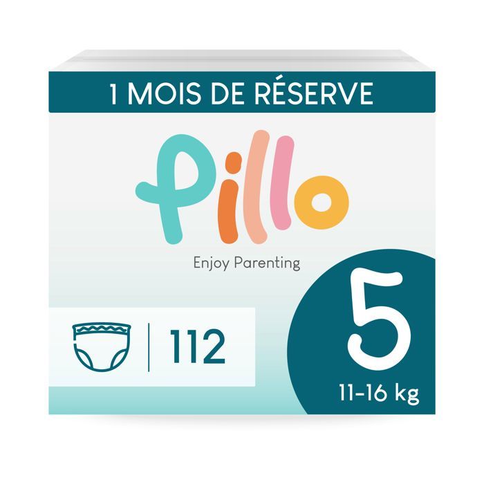 Pillo Windelhosen Größe 5 – Packung mit 112 Hosen, 4 Packungen à 28 Babywindelhosen Größe 5 – Junior (11–16 kg) – Babywindeln