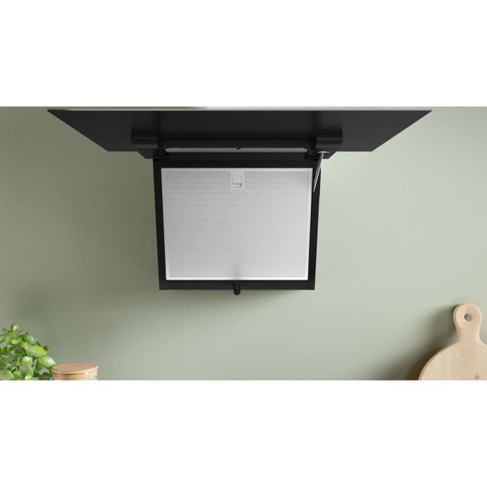 Campana extractora decorativa mural - cristal angular - BOSCH SER4 - DWK67FN60 Negro - Home Connect - Ancho: 590 mm x Profundidad: 433 mm