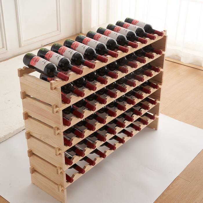 Botellero - B.LIVEM - Soporte de madera para botellas - 110*30*80,5 cm - Estilo vintage - Cocina