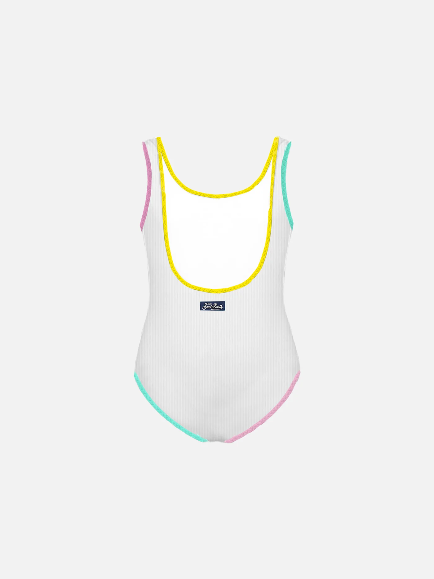 Traje de baño de una pieza para niñas con ribete