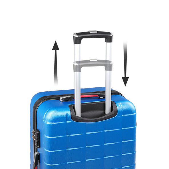 Exopack hard-shell suitcase set including beauty case, blue