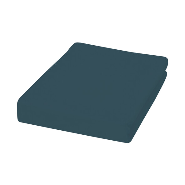 Cearșaf cu elastic din flanel, 90-100 x 200 cm, albastru închis