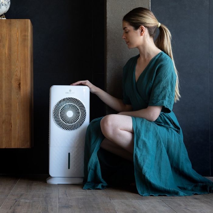 Cecotec - Enfriador de aire inteligente compacto EnergySilence 3500 Cool - 60 W, 104 cm de diámetro, 3 velocidades