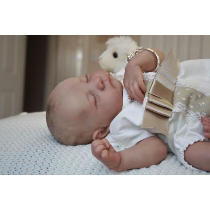 Poupée bébé Reborn - OLALI - 19 pouces - Silicone souple - Corps en coton - Réaliste