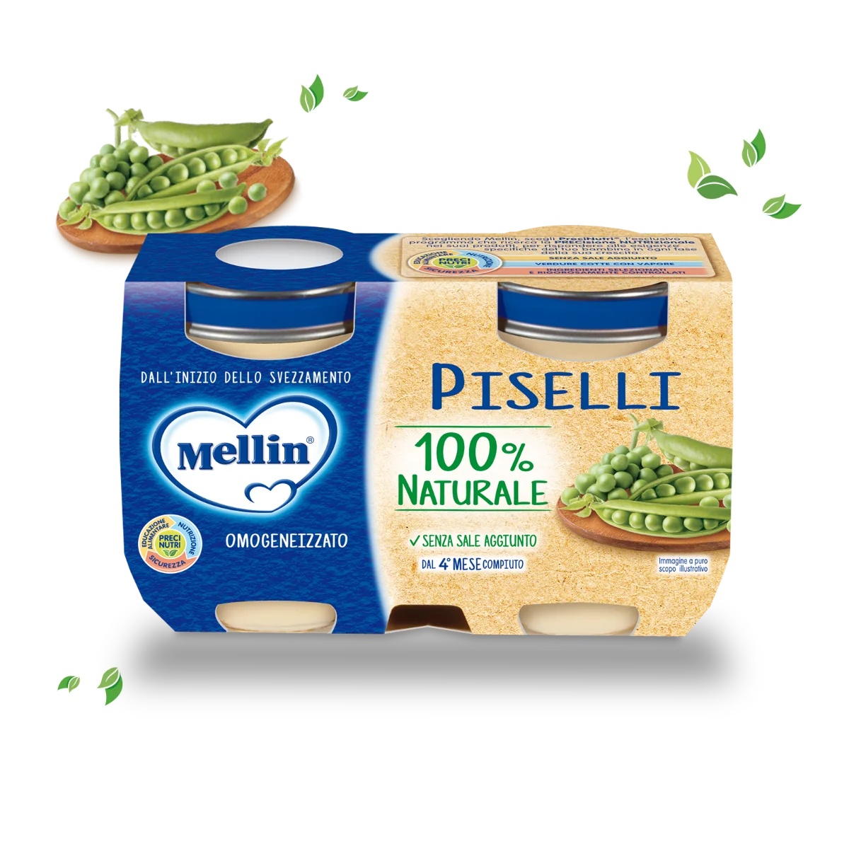 Ervilhas homogeneizadas Mellin 2x125g A partir de 4 meses