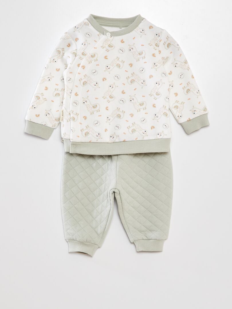 Conjunto moletom + calça - Petit Béguin - BEGE