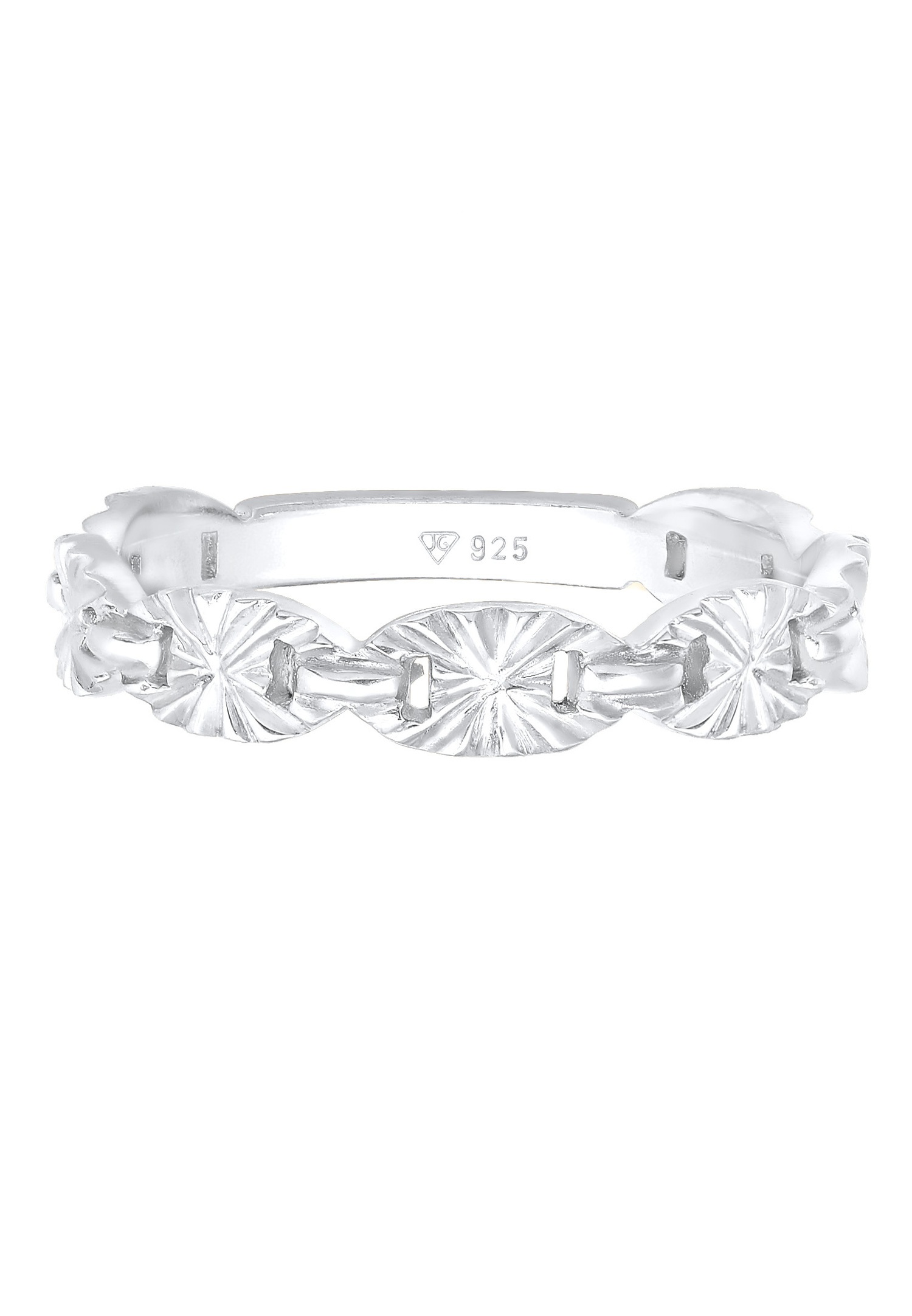 Elli Bague pour dames en argent sterling 925, avec plaque en forme d'étoile, élégante et tendance.