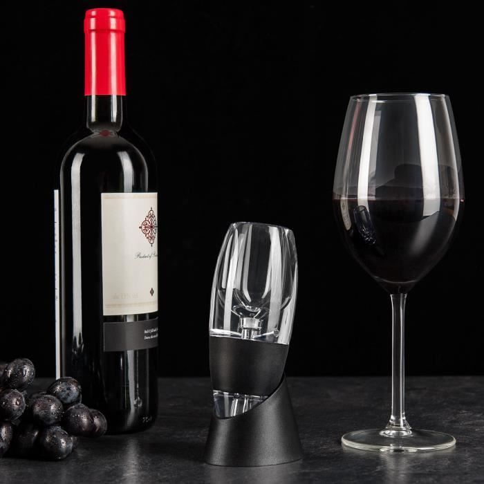 Aireador de vino - SAVISTO - Negro - Acrílico - Filtro integrado - Diseño contemporáneo