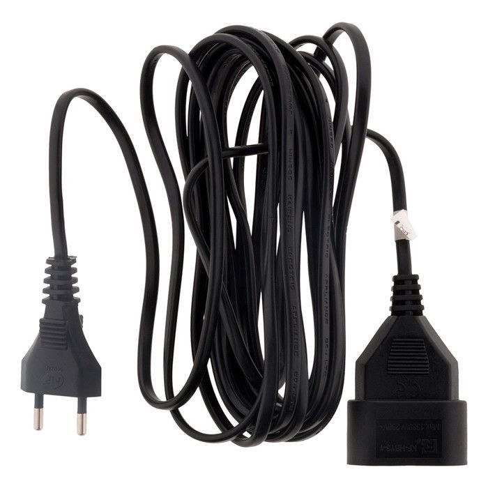 Cable de extensión de 2 m - HO3VVH2F 2x0,75 mm² 6 A - negro - Zenitech