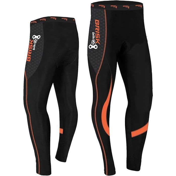 Pantalon de cyclisme - BRISK BIKE - Model 1 Pro - Orange - Coussin intégré - Respirant