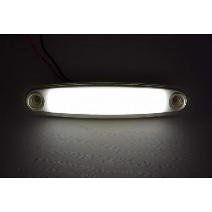 10x LED fluorescentes blancos 12V 24V Faros delanteros laterales de contorno para chasis de remolque, camión, caravana, autocaravana, forma de mano