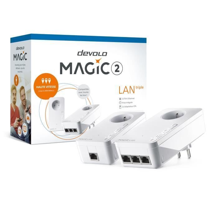 DEVOLO Magic 2 Triple LAN Starter Kit - 2 adattatori 3xGigE - 2400 Mbps