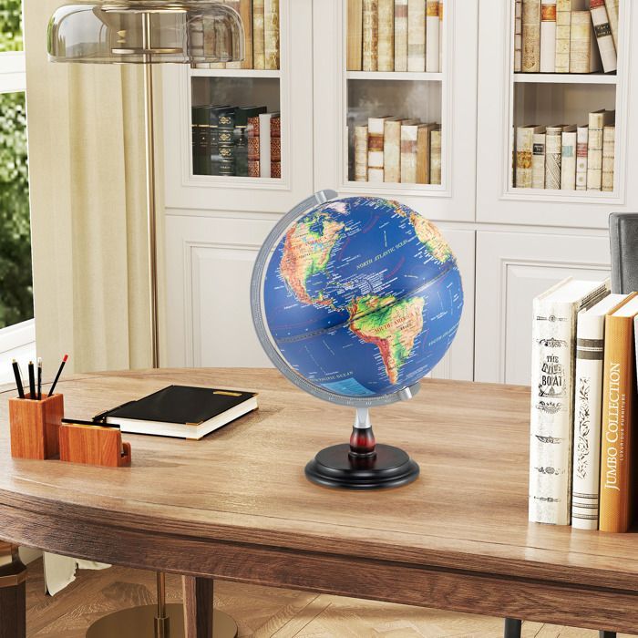 Globe Terrestre COSTWAY Lumineux 30CM - Illustré pour Enfant Jouet Éducatif  Créatif Cadeau et Décoration Idéal pour Maison, Bureau
