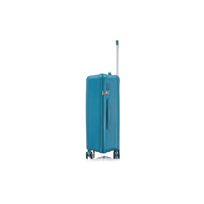 Valigia da cabina 55x35x25 cm in polipropilene infrangibile | Valigia CELIMS SkyCruiser | Lucchetto TSA | 8 ruote a 360° | Blu