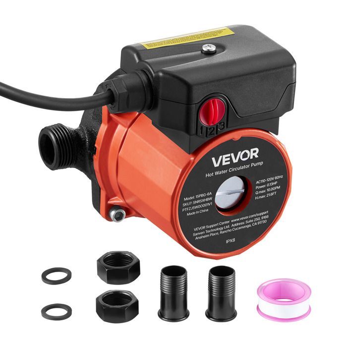 Bomba de recirculación de agua caliente VEVOR - 38 L/min - Sistema de bomba de circulación instantánea - Control de 3 velocidades