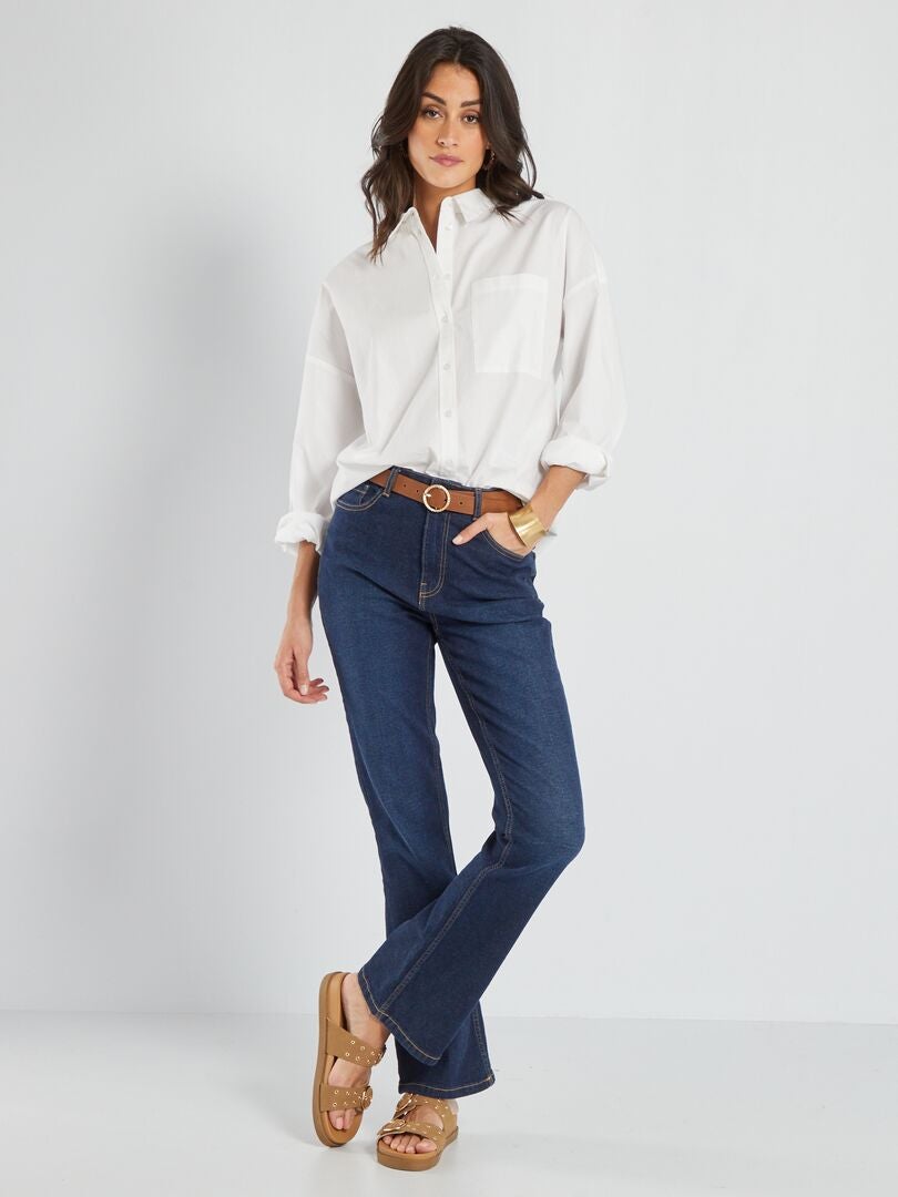 Effen poplin overhemd - wit