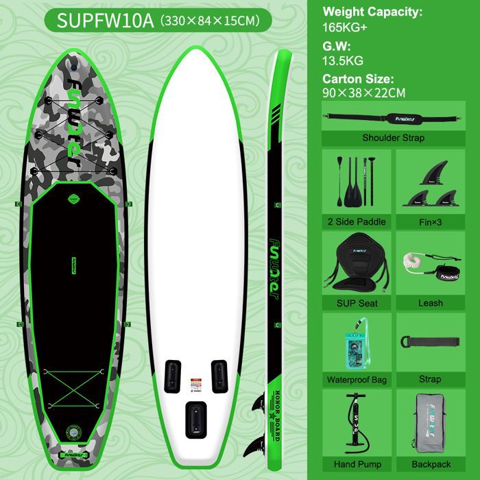 Funwater-Planche à pagaie gonflable avec accessoire, charge maximale 330 livres-SUPFW10A