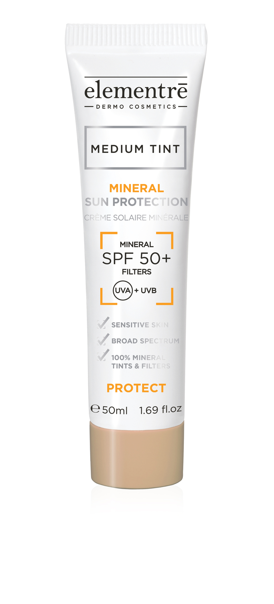 Mineralna zaštita od sunca SPF50+ srednja 50 ml - elementrē