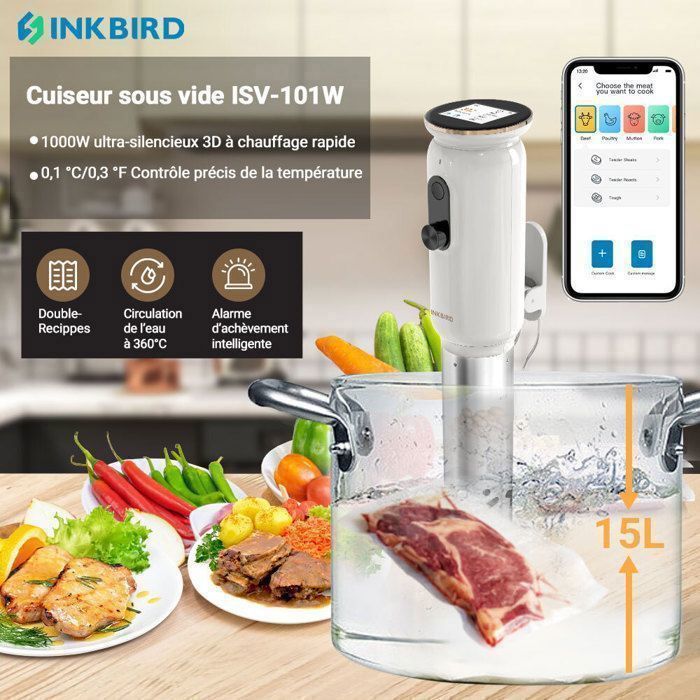 INKBIRD Prise Thermostat Connectée Chauffage Refroidissement ITC-308-WIFI Regulateur de Temperature Avec Contrôle APP Et Sonde