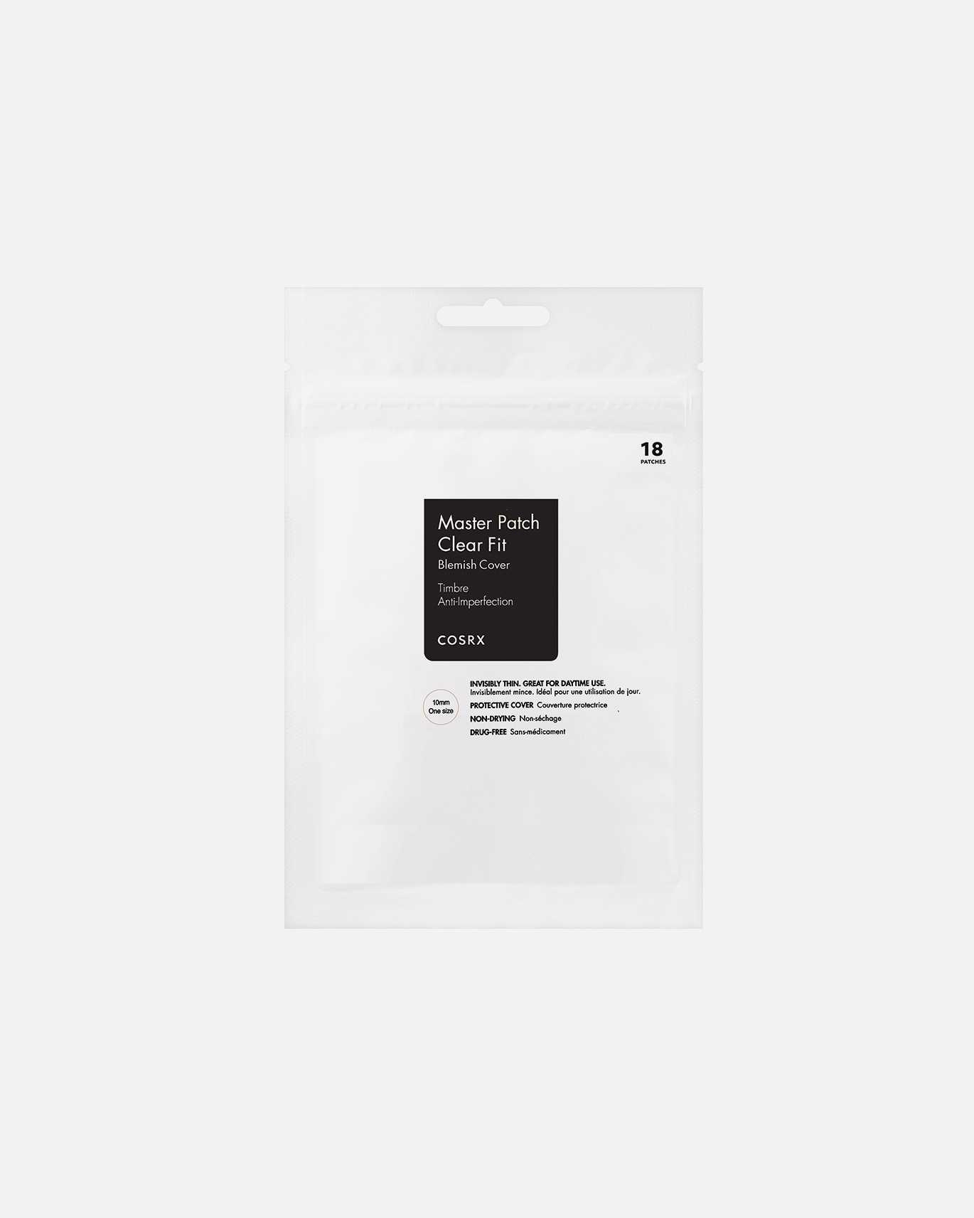 Cosrx Patchs Anti-Boutons Master Fit Transparents, paquet de 5 - 18 pièces