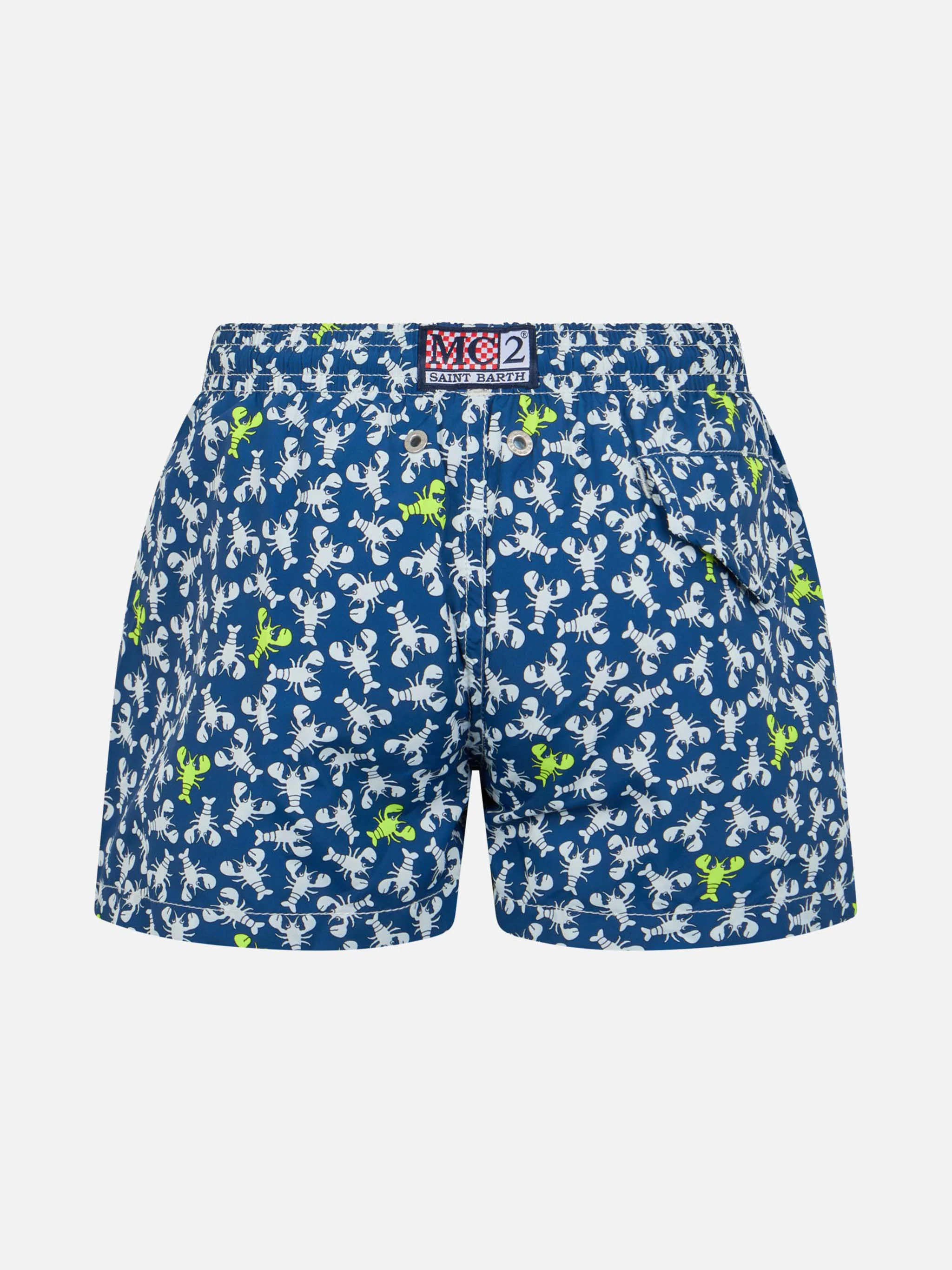 Costume da bagno da bambino in tessuto leggero Jean Lighting con stamp