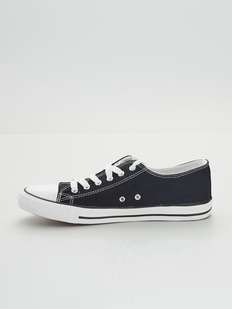 Eenvoudige canvas tennisschoenen - zwart