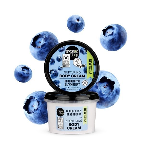 Pflegende Körpercreme von Organic Shop mit Blaubeer- und Brombeerduft, 250 ml