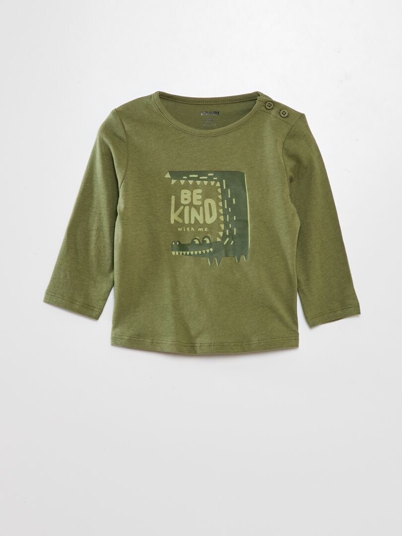 Jersey T-shirt met print - Groen