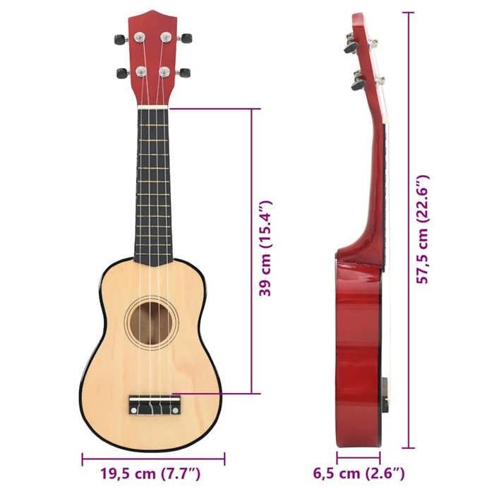 vidaXL Sopran-Ukulelen-Set mit Tasche für Kinder, helles Holz, 23 Zoll